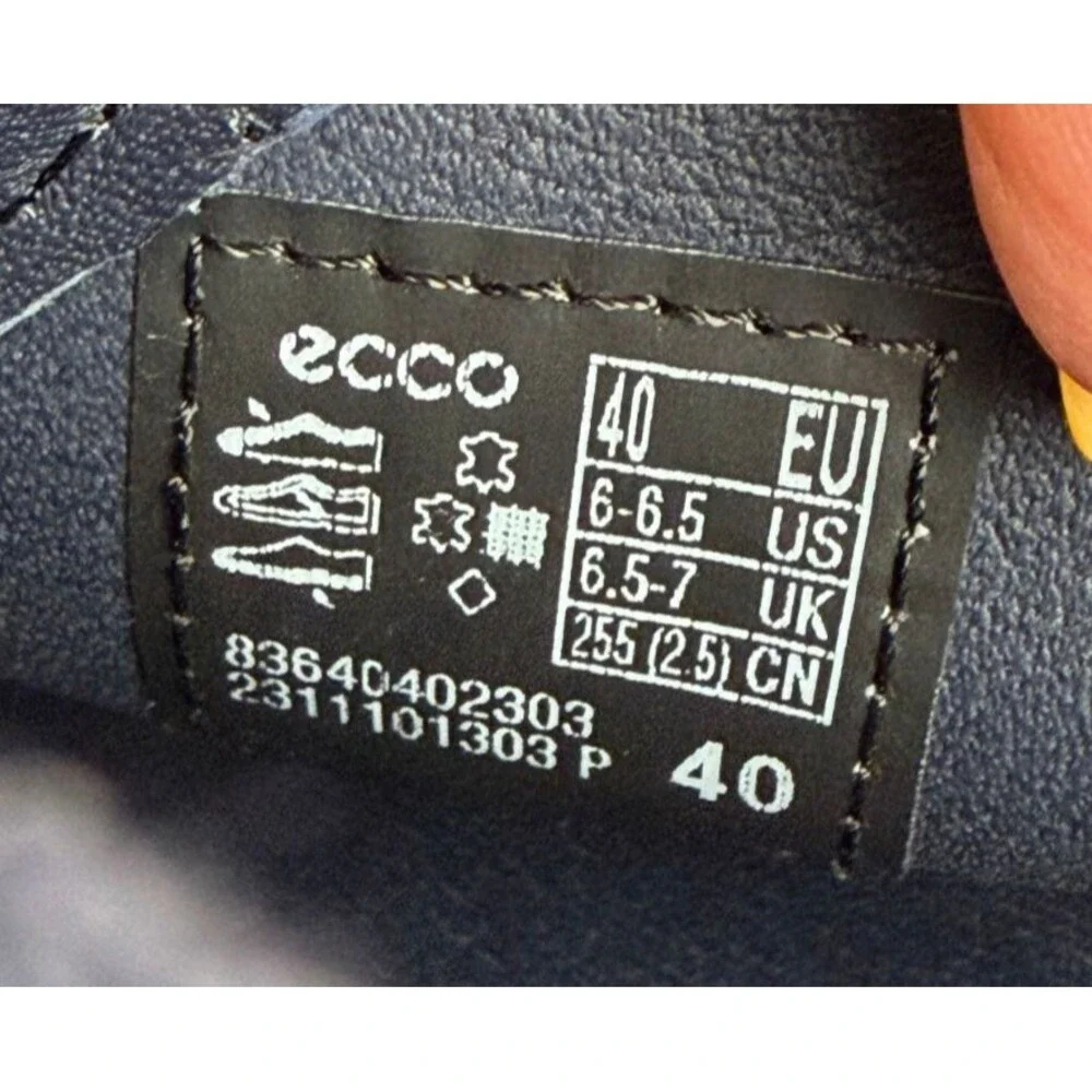 ECCO ST.1 Hybrid Men's Plain Toe Derby Shoes Size EU 40 US 6-6.5 Leather Blue
